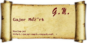 Gajer Márk névjegykártya